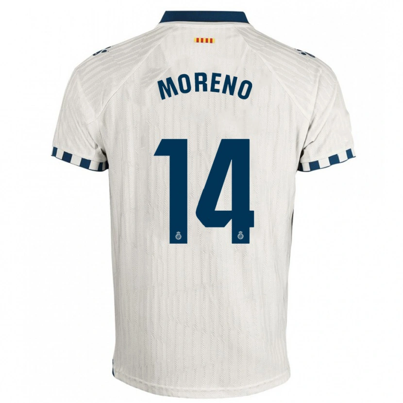 Danxen Mann Jan Moreno #14 Hvit Blå Bortetrøye Drakt Trøye 2025/26 Skjorter T-Skjorte