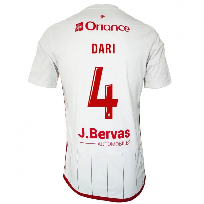 Danxen Mann Achraf Dari #4 Hvit Rød Bortetrøye Drakt Trøye 2025/26 Skjorter T-Skjorte