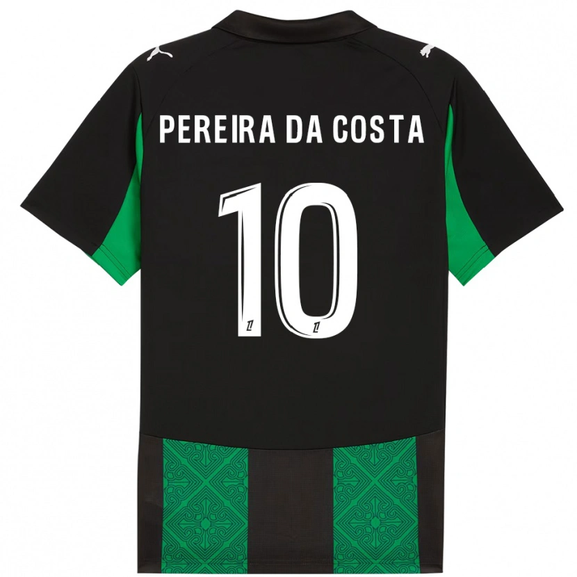 Danxen Mann David Pereira Da Costa #10 Svart Grønn Bortetrøye Drakt Trøye 2025/26 Skjorter T-Skjorte
