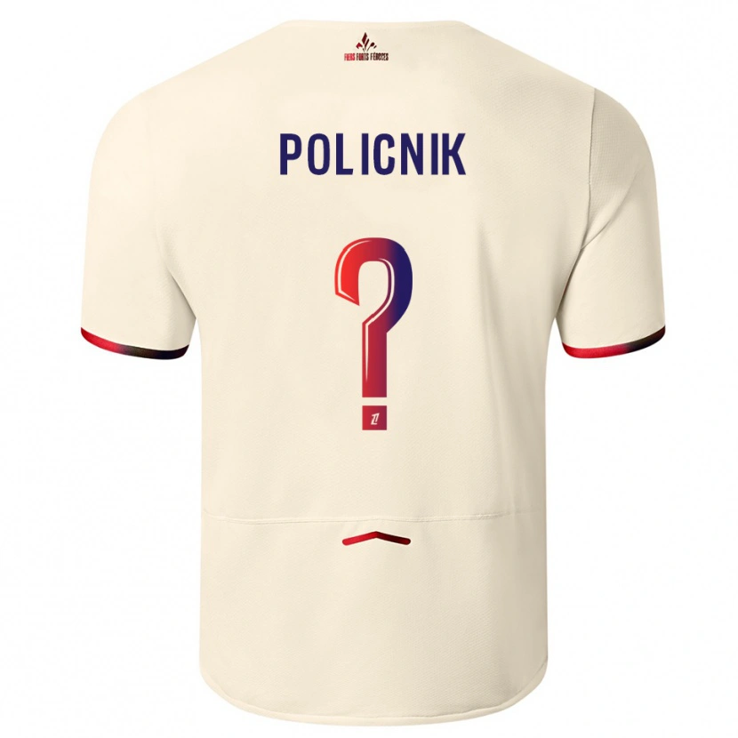 Danxen Mann Valéryane Policnik #0 Off-White Rød Bortetrøye Drakt Trøye 2025/26 Skjorter T-Skjorte