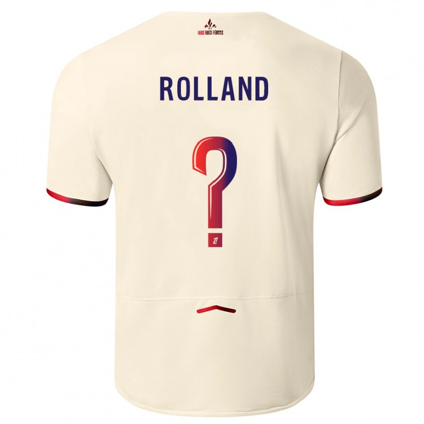 Danxen Mann Baptiste Rolland #0 Off-White Rød Bortetrøye Drakt Trøye 2025/26 Skjorter T-Skjorte