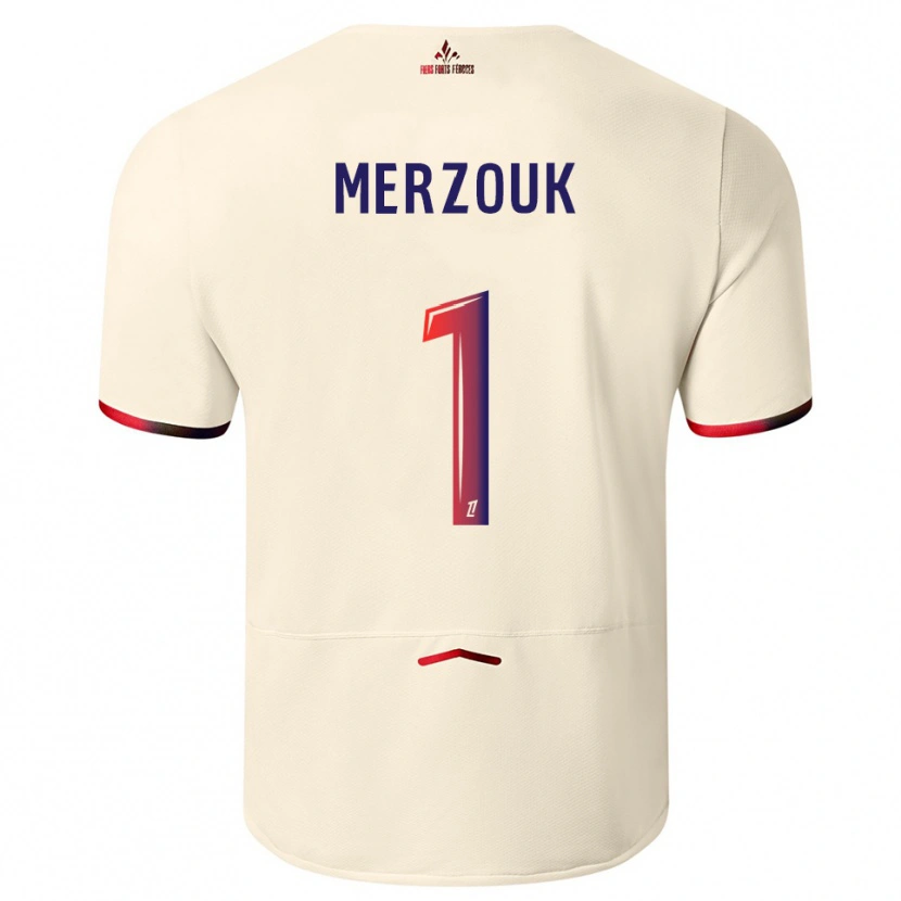 Danxen Mann Samy Merzouk #1 Off-White Rød Bortetrøye Drakt Trøye 2025/26 Skjorter T-Skjorte