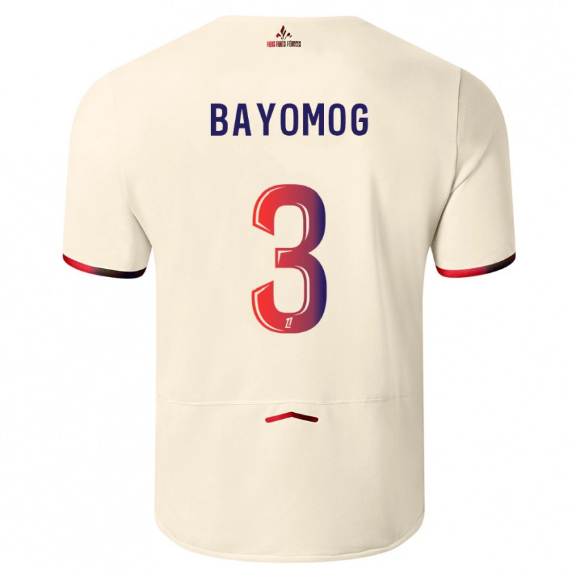 Danxen Mann Hugo Bayomog #3 Off-White Rød Bortetrøye Drakt Trøye 2025/26 Skjorter T-Skjorte