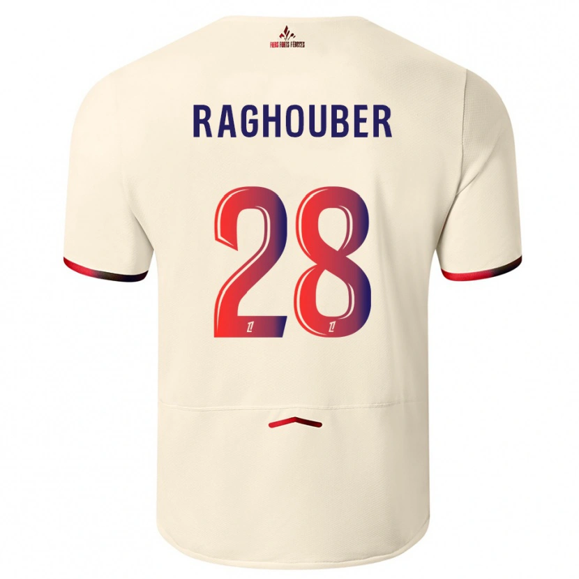 Danxen Mann Ugo Raghouber #28 Off-White Rød Bortetrøye Drakt Trøye 2025/26 Skjorter T-Skjorte
