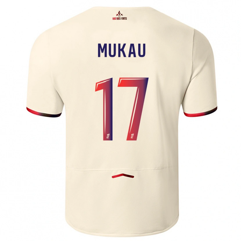 Danxen Mann Ngal'ayel Mukau #17 Off-White Rød Bortetrøye Drakt Trøye 2025/26 Skjorter T-Skjorte