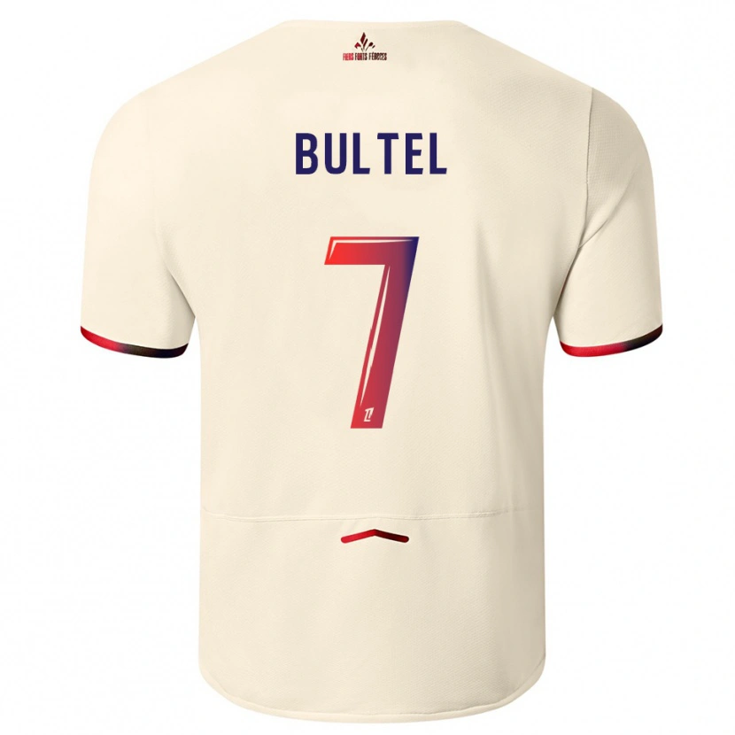 Danxen Mann Ludivine Bultel #7 Off-White Rød Bortetrøye Drakt Trøye 2025/26 Skjorter T-Skjorte