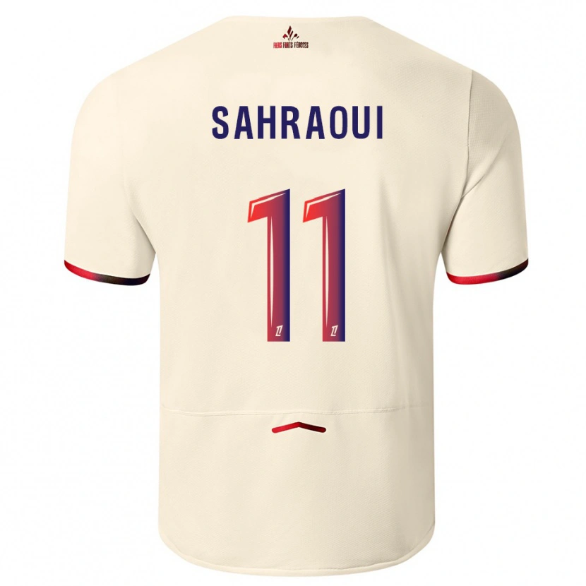 Danxen Mann Osame Sahraoui #11 Off-White Rød Bortetrøye Drakt Trøye 2025/26 Skjorter T-Skjorte