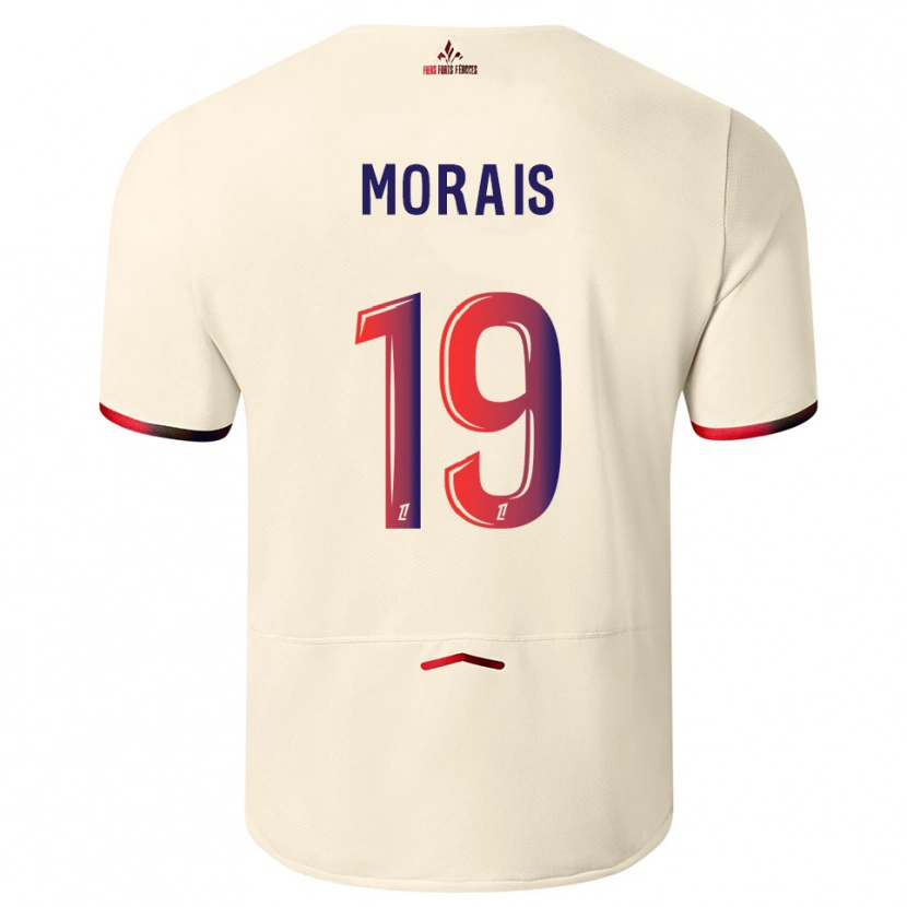 Danxen Mann Tiago Morais #19 Off-White Rød Bortetrøye Drakt Trøye 2025/26 Skjorter T-Skjorte