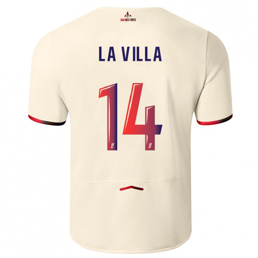 Danxen Mann Caroline La Villa #14 Off-White Rød Bortetrøye Drakt Trøye 2025/26 Skjorter T-Skjorte