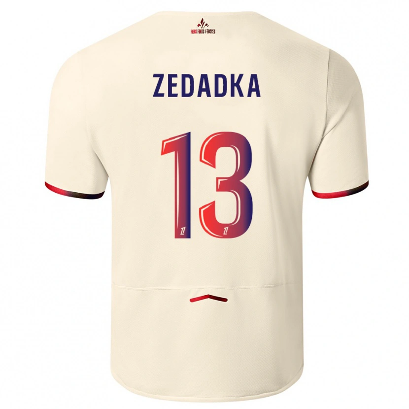Danxen Mann Akim Zedadka #13 Off-White Rød Bortetrøye Drakt Trøye 2025/26 Skjorter T-Skjorte