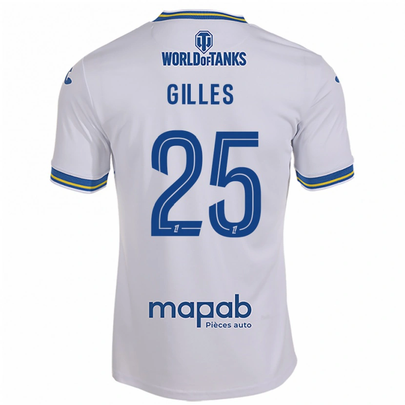 Danxen Mann Elodie Gilles #25 Hvit Lyseblå Bortetrøye Drakt Trøye 2025/26 Skjorter T-Skjorte