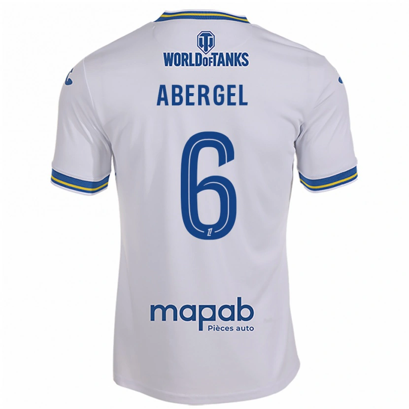 Danxen Mann Laurent Abergel #6 Hvit Lyseblå Bortetrøye Drakt Trøye 2025/26 Skjorter T-Skjorte