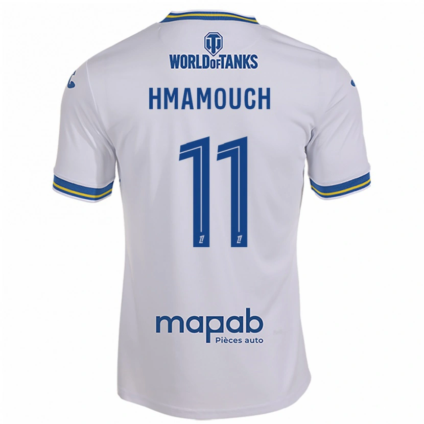 Danxen Mann Mohamed-Anouar Hmamouch #11 Hvit Lyseblå Bortetrøye Drakt Trøye 2025/26 Skjorter T-Skjorte
