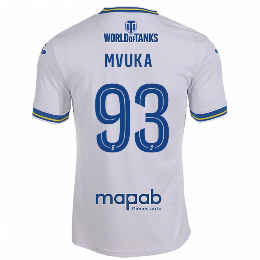 Danxen Mann Joel Mvuka #93 Hvit Lyseblå Bortetrøye Drakt Trøye 2025/26 Skjorter T-Skjorte