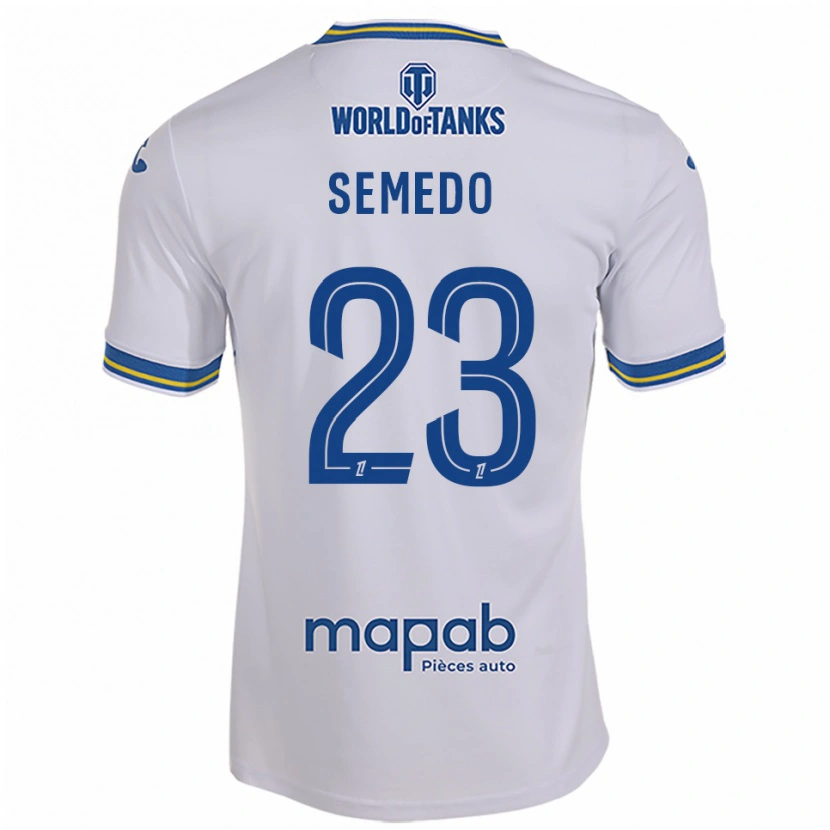 Danxen Mann Daniel Semedo #23 Hvit Lyseblå Bortetrøye Drakt Trøye 2025/26 Skjorter T-Skjorte
