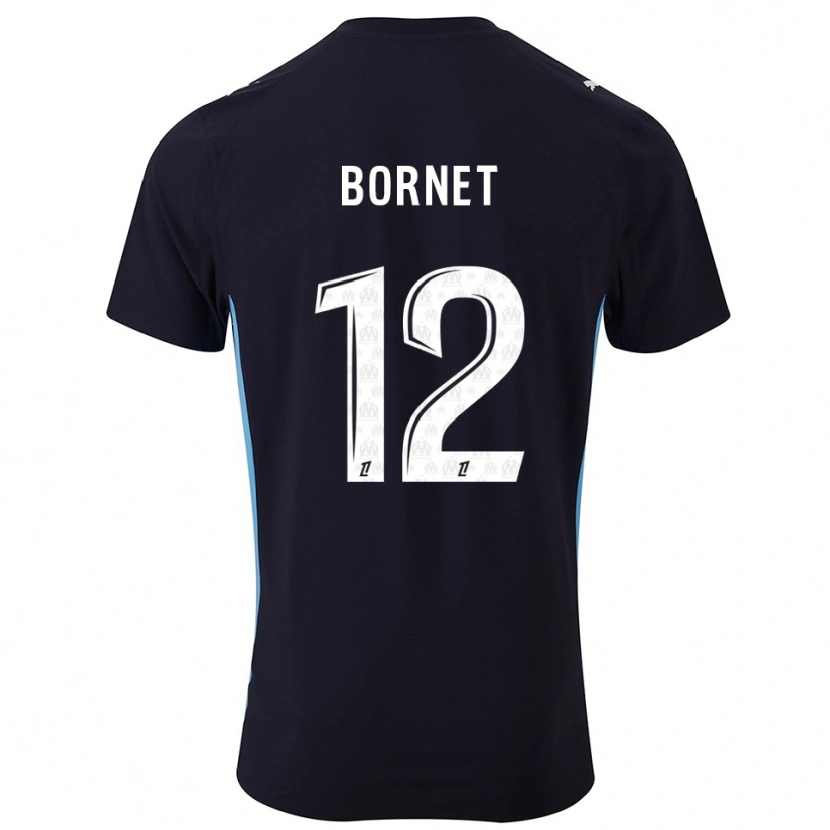 Danxen Mann Camille Bornet #12 Svart Lyseblå Bortetrøye Drakt Trøye 2025/26 Skjorter T-Skjorte