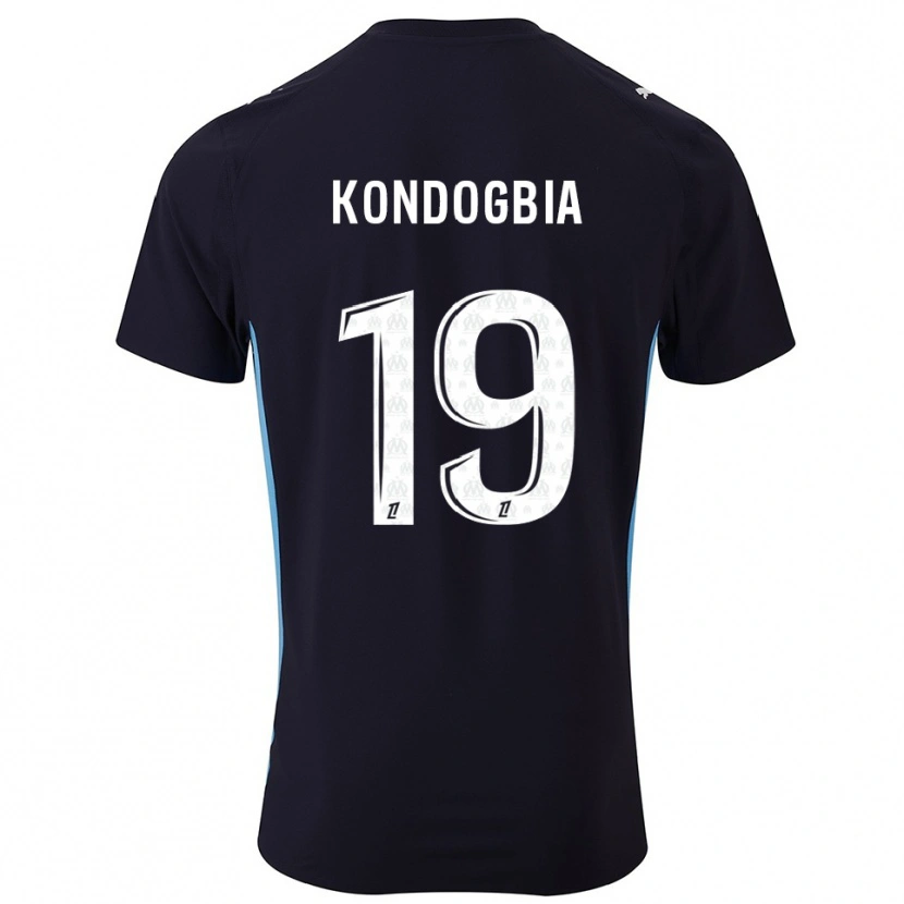 Danxen Mann Geoffrey Kondogbia #19 Svart Lyseblå Bortetrøye Drakt Trøye 2025/26 Skjorter T-Skjorte