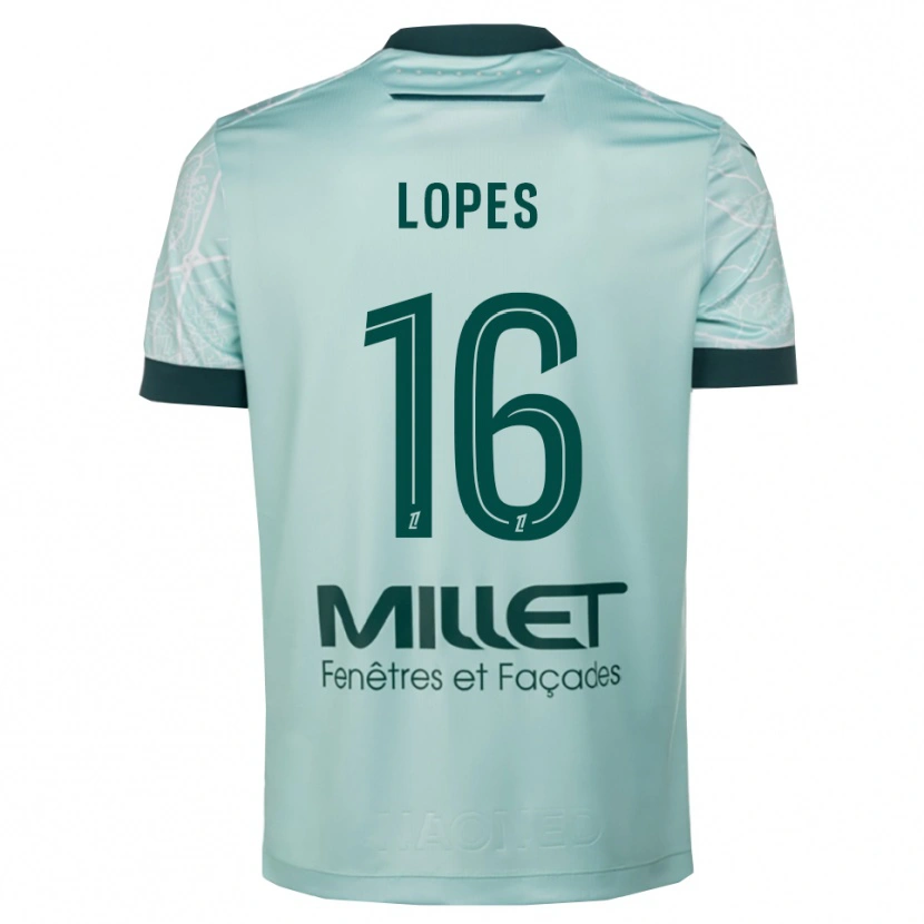 Danxen Mann Anthony Lopes #16 Grønn Hvit Bortetrøye Drakt Trøye 2025/26 Skjorter T-Skjorte