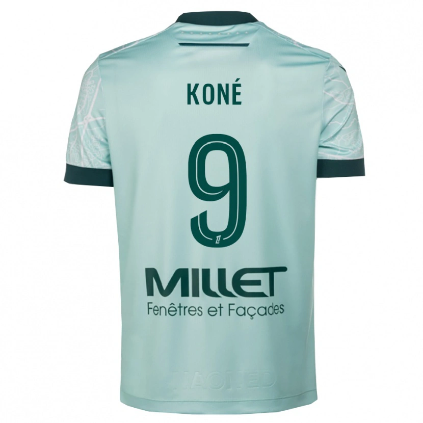 Danxen Mann Junior Koné #9 Grønn Hvit Bortetrøye Drakt Trøye 2025/26 Skjorter T-Skjorte