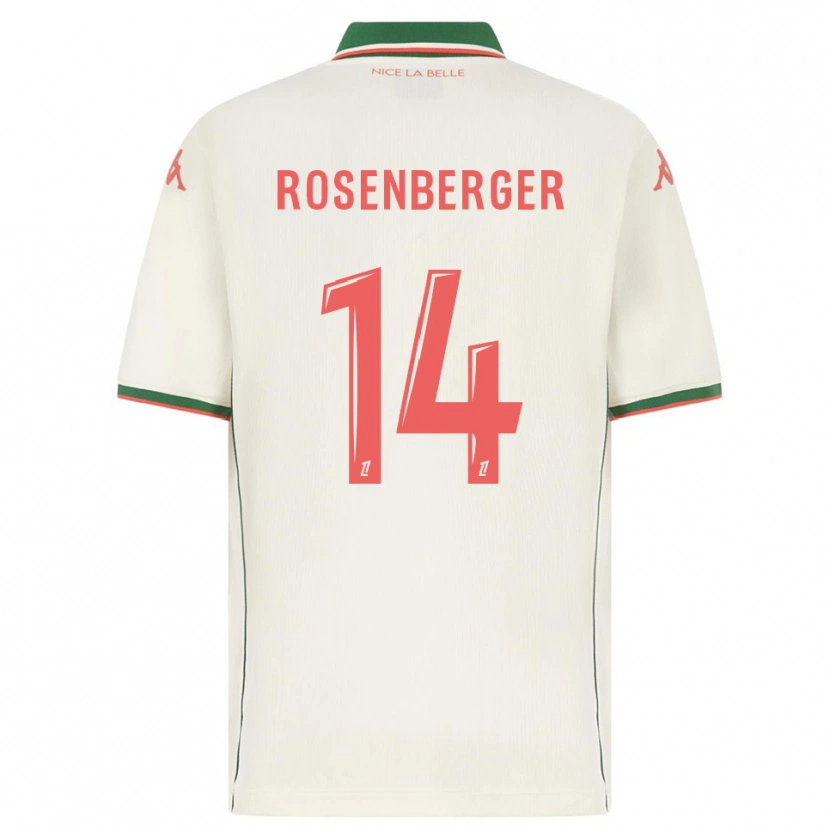 Danxen Mann Léa Rosenberger #14 Hvit Grønn Bortetrøye Drakt Trøye 2025/26 Skjorter T-Skjorte