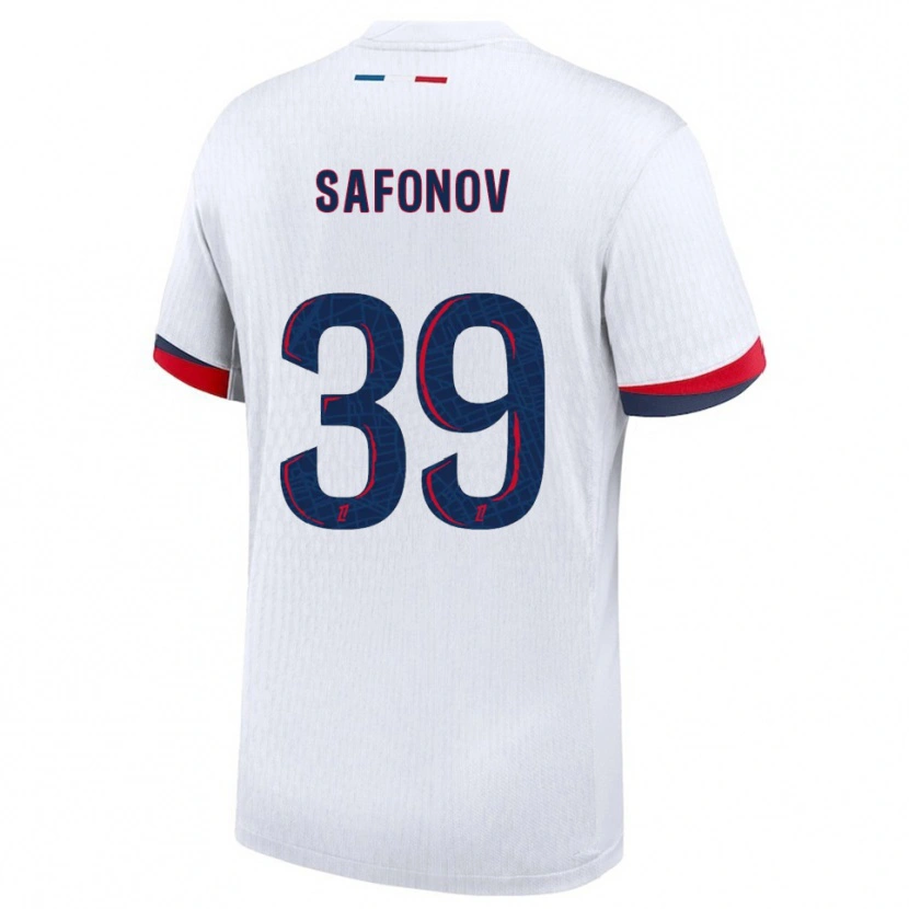 Danxen Mann Matvey Safonov #39 Hvit Rød Bortetrøye Drakt Trøye 2025/26 Skjorter T-Skjorte