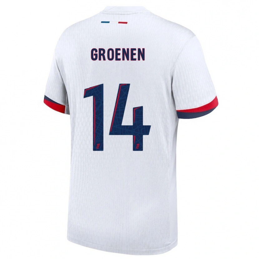Danxen Mann Jackie Groenen #14 Hvit Rød Bortetrøye Drakt Trøye 2025/26 Skjorter T-Skjorte