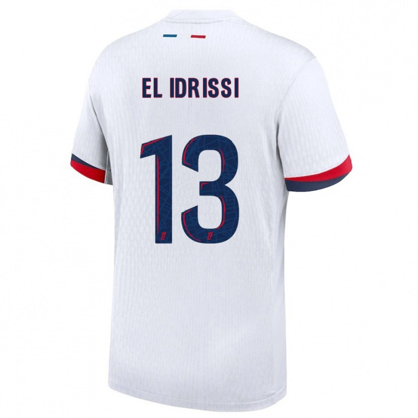 Danxen Mann Mohamed-Amine El Idrissi #13 Hvit Rød Bortetrøye Drakt Trøye 2025/26 Skjorter T-Skjorte