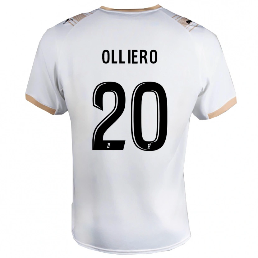 Danxen Mann Alexandre Olliero #20 Hvit Svart Bortetrøye Drakt Trøye 2025/26 Skjorter T-Skjorte