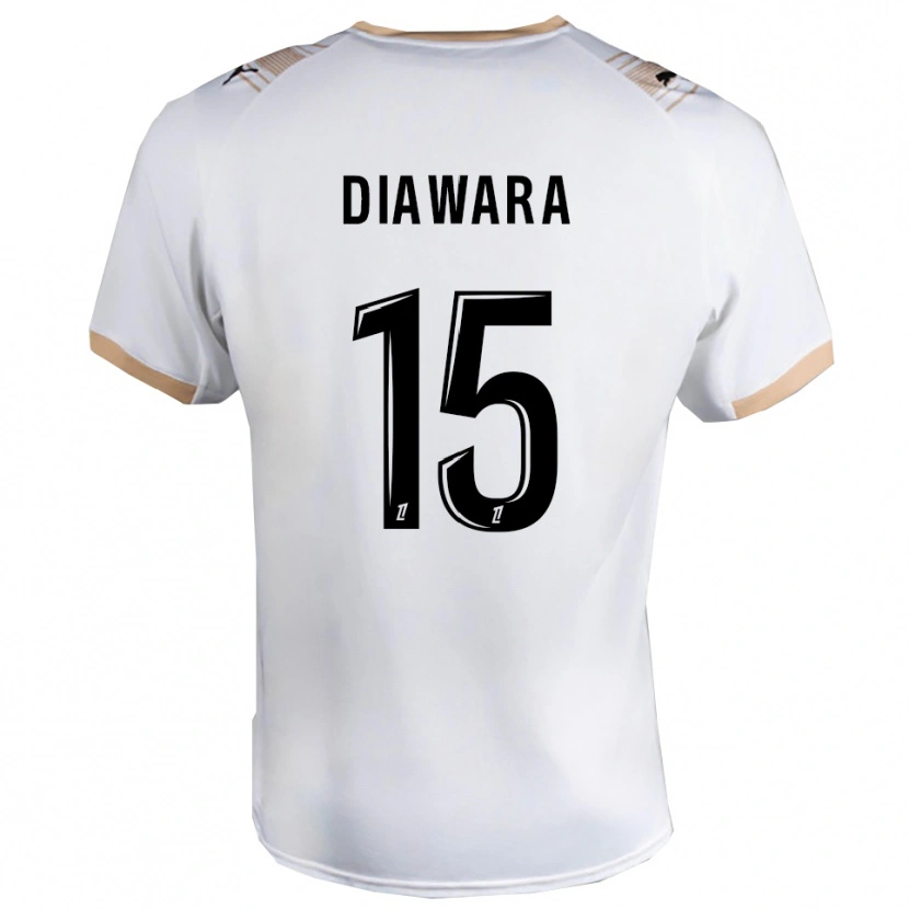 Danxen Mann Lamine Diawara #15 Hvit Svart Bortetrøye Drakt Trøye 2025/26 Skjorter T-Skjorte