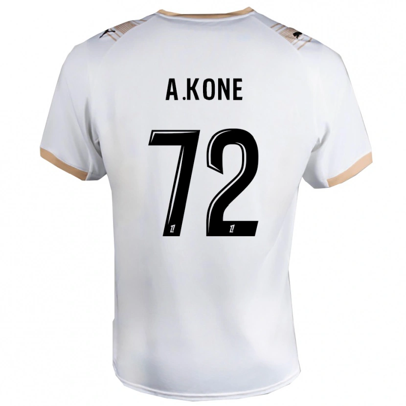 Danxen Mann Amadou Koné #72 Hvit Svart Bortetrøye Drakt Trøye 2025/26 Skjorter T-Skjorte