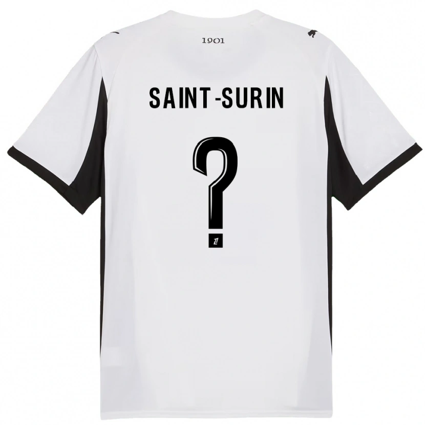Danxen Mann Rio Saint-Surin #0 Hvit Svart Bortetrøye Drakt Trøye 2025/26 Skjorter T-Skjorte