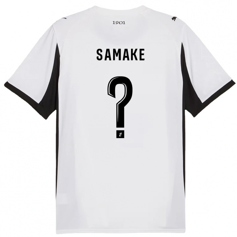Danxen Mann Wilson Samaké #0 Hvit Svart Bortetrøye Drakt Trøye 2025/26 Skjorter T-Skjorte