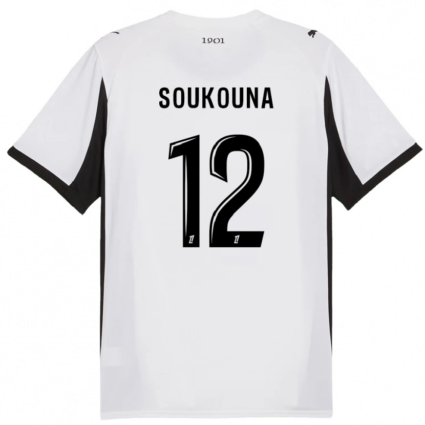 Danxen Mann Isiaka Soukouna #12 Hvit Svart Bortetrøye Drakt Trøye 2025/26 Skjorter T-Skjorte