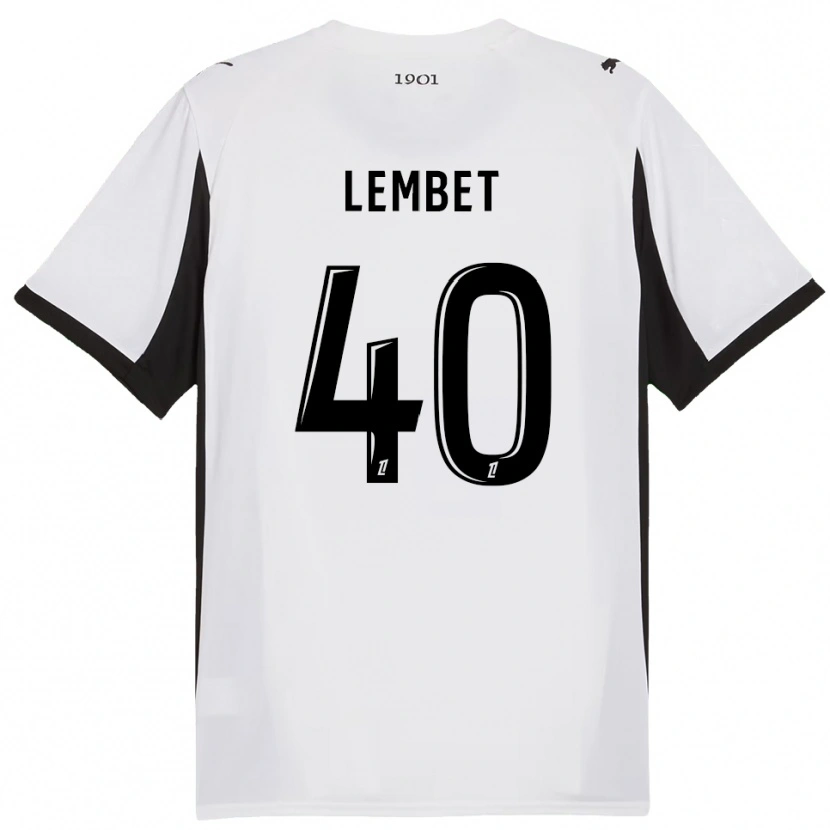 Danxen Mann Geoffrey Lembet #40 Hvit Svart Bortetrøye Drakt Trøye 2025/26 Skjorter T-Skjorte