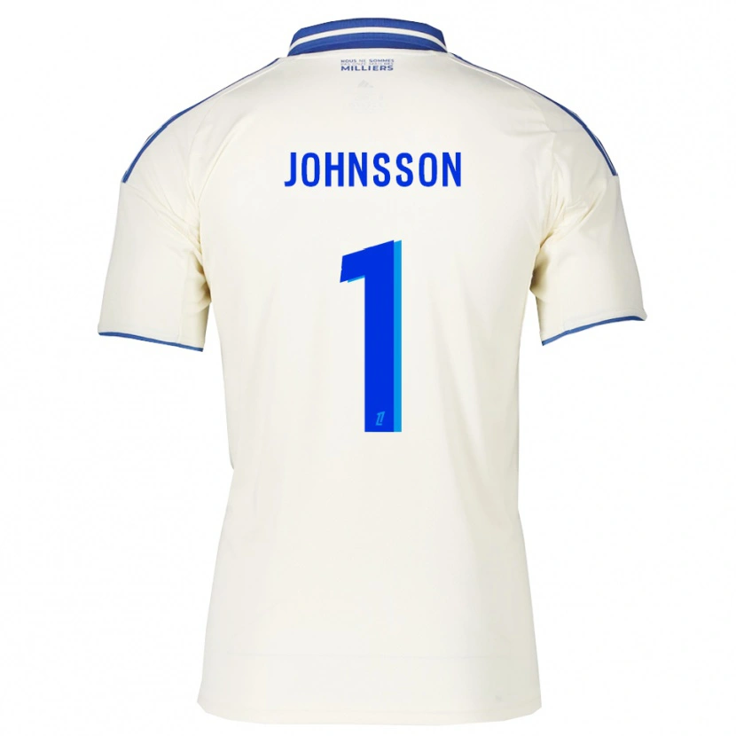 Danxen Mann Karl-Johan Johnsson #1 Champagne Blå Bortetrøye Drakt Trøye 2025/26 Skjorter T-Skjorte
