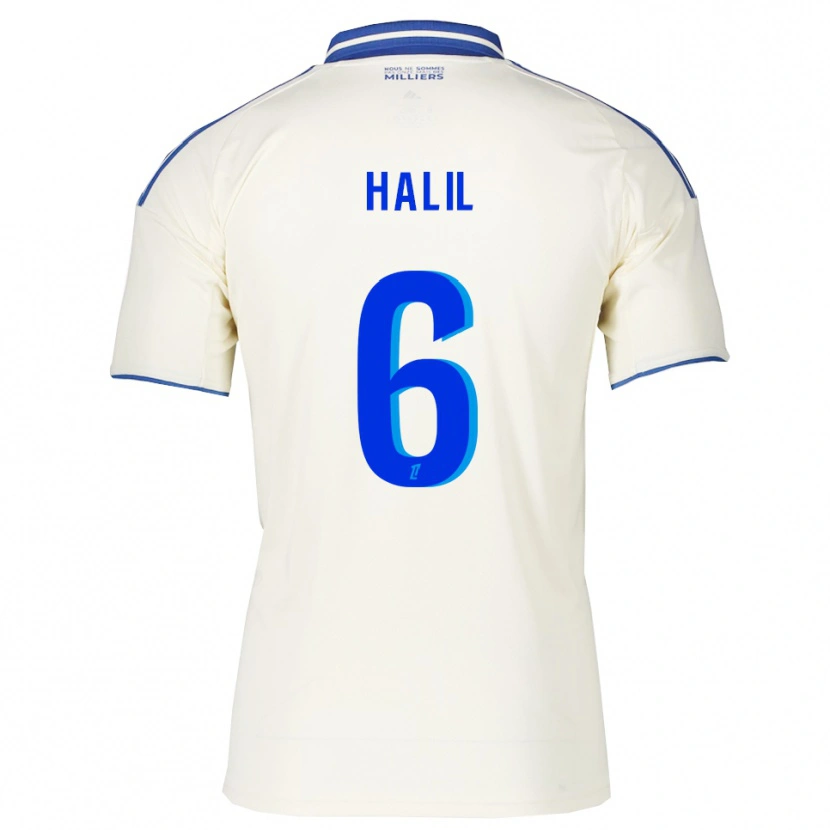 Danxen Mann Fouad Halil #6 Champagne Blå Bortetrøye Drakt Trøye 2025/26 Skjorter T-Skjorte