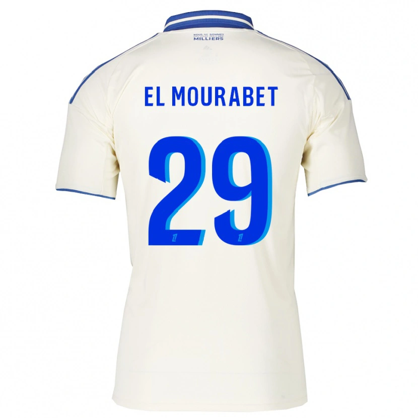 Danxen Mann Samir El Mourabet #29 Champagne Blå Bortetrøye Drakt Trøye 2025/26 Skjorter T-Skjorte