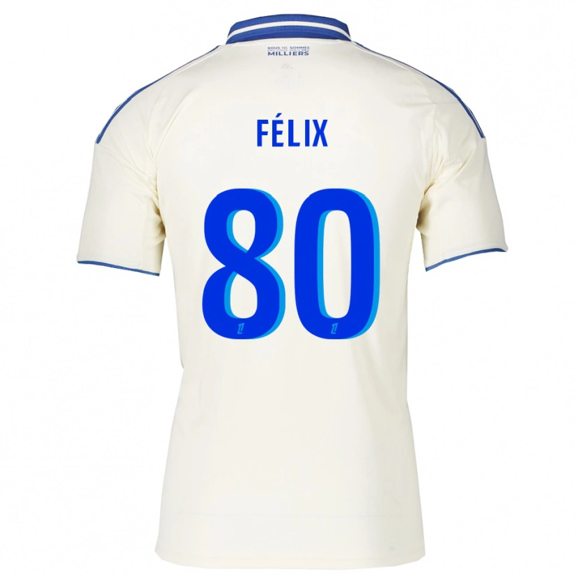 Danxen Mann Félix Lemaréchal #80 Champagne Blå Bortetrøye Drakt Trøye 2025/26 Skjorter T-Skjorte