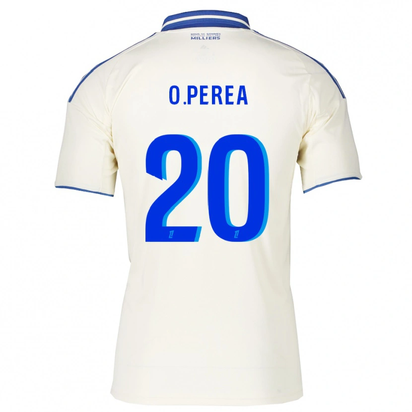 Danxen Mann Óscar Perea #20 Champagne Blå Bortetrøye Drakt Trøye 2025/26 Skjorter T-Skjorte