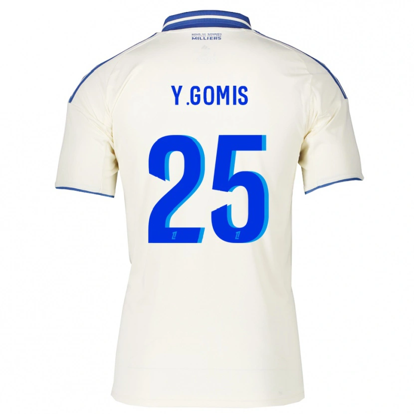 Danxen Mann Yoni Gomis #25 Champagne Blå Bortetrøye Drakt Trøye 2025/26 Skjorter T-Skjorte