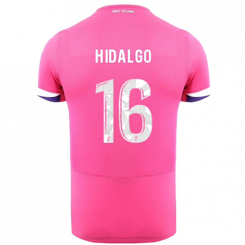 Danxen Mann Santiago Hidalgo #16 Rosa Hvit Bortetrøye Drakt Trøye 2025/26 Skjorter T-Skjorte