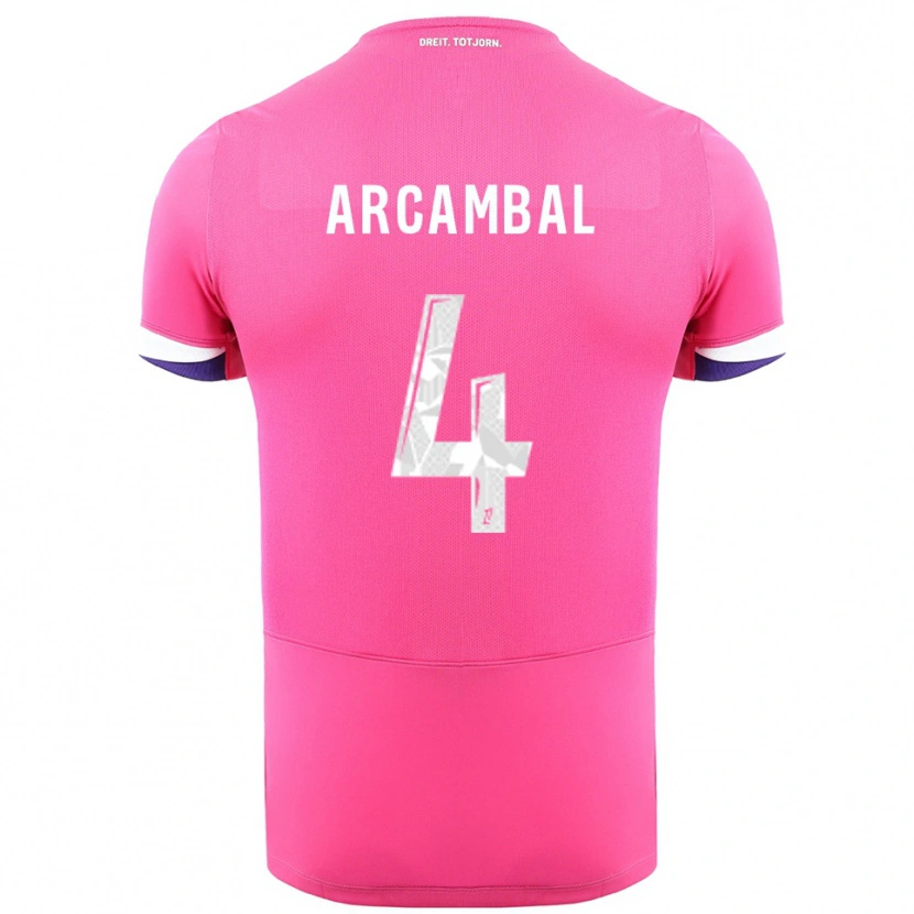 Danxen Mann Anais Arcambal #4 Rosa Hvit Bortetrøye Drakt Trøye 2025/26 Skjorter T-Skjorte