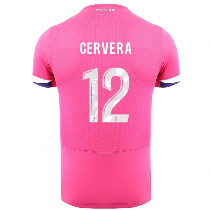 Danxen Mann Laurianne Cervera #12 Rosa Hvit Bortetrøye Drakt Trøye 2025/26 Skjorter T-Skjorte