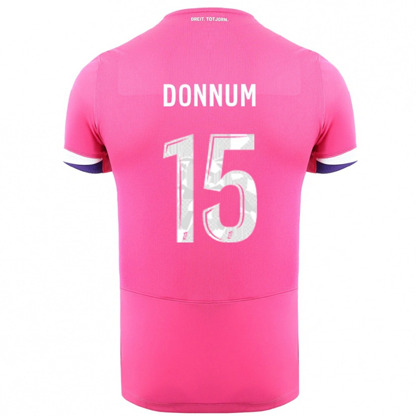 Danxen Mann Aron Dønnum #15 Rosa Hvit Bortetrøye Drakt Trøye 2025/26 Skjorter T-Skjorte