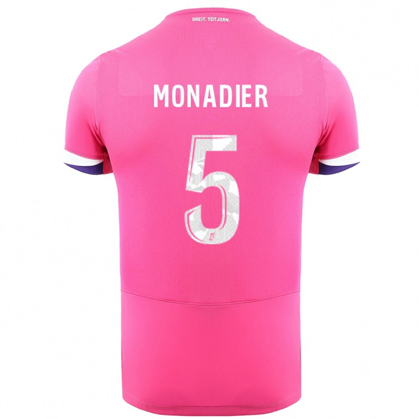 Danxen Mann Pauline Monadier #5 Rosa Hvit Bortetrøye Drakt Trøye 2025/26 Skjorter T-Skjorte
