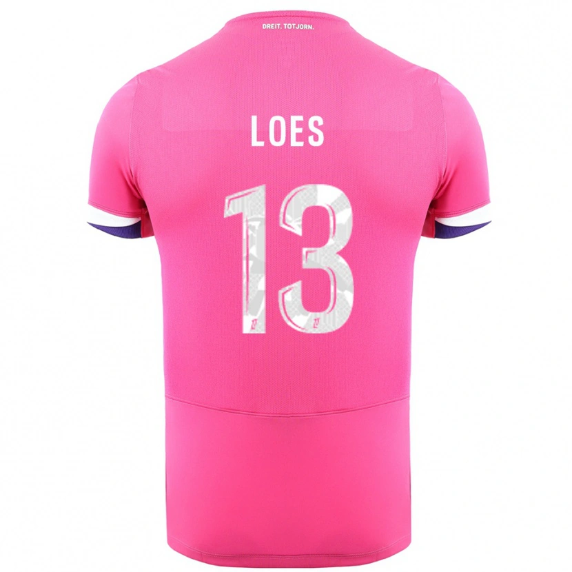 Danxen Mann Wayan Loes #13 Rosa Hvit Bortetrøye Drakt Trøye 2025/26 Skjorter T-Skjorte