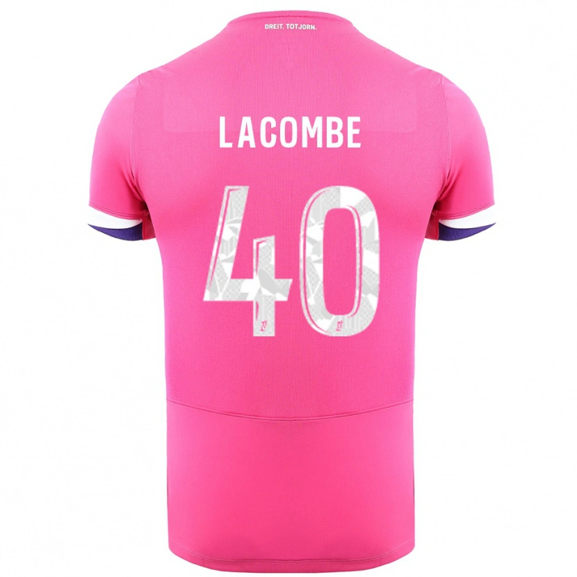 Danxen Mann Justin Lacombe #40 Rosa Hvit Bortetrøye Drakt Trøye 2025/26 Skjorter T-Skjorte