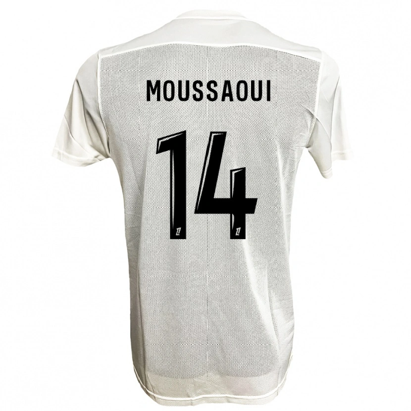 Danxen Mann Amine Moussaoui #14 Svart Hvit Bortetrøye Drakt Trøye 2025/26 Skjorter T-Skjorte