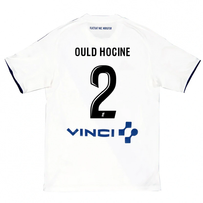 Danxen Mann Célina Ould Hocine #2 Hvit Blå Bortetrøye Drakt Trøye 2025/26 Skjorter T-Skjorte