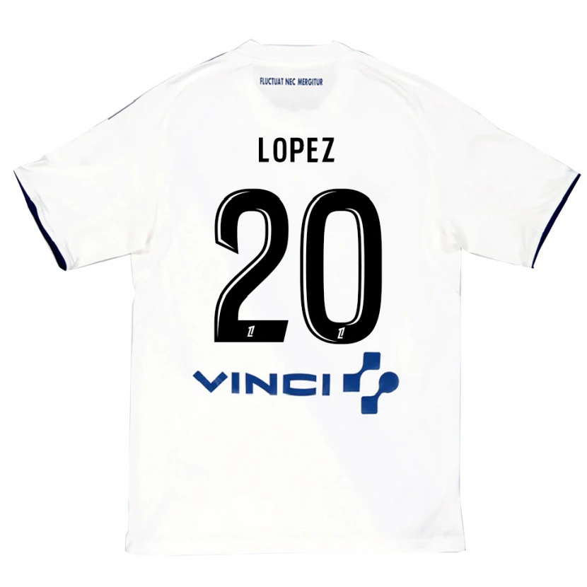Danxen Mann Julien Lopez #20 Hvit Blå Bortetrøye Drakt Trøye 2025/26 Skjorter T-Skjorte
